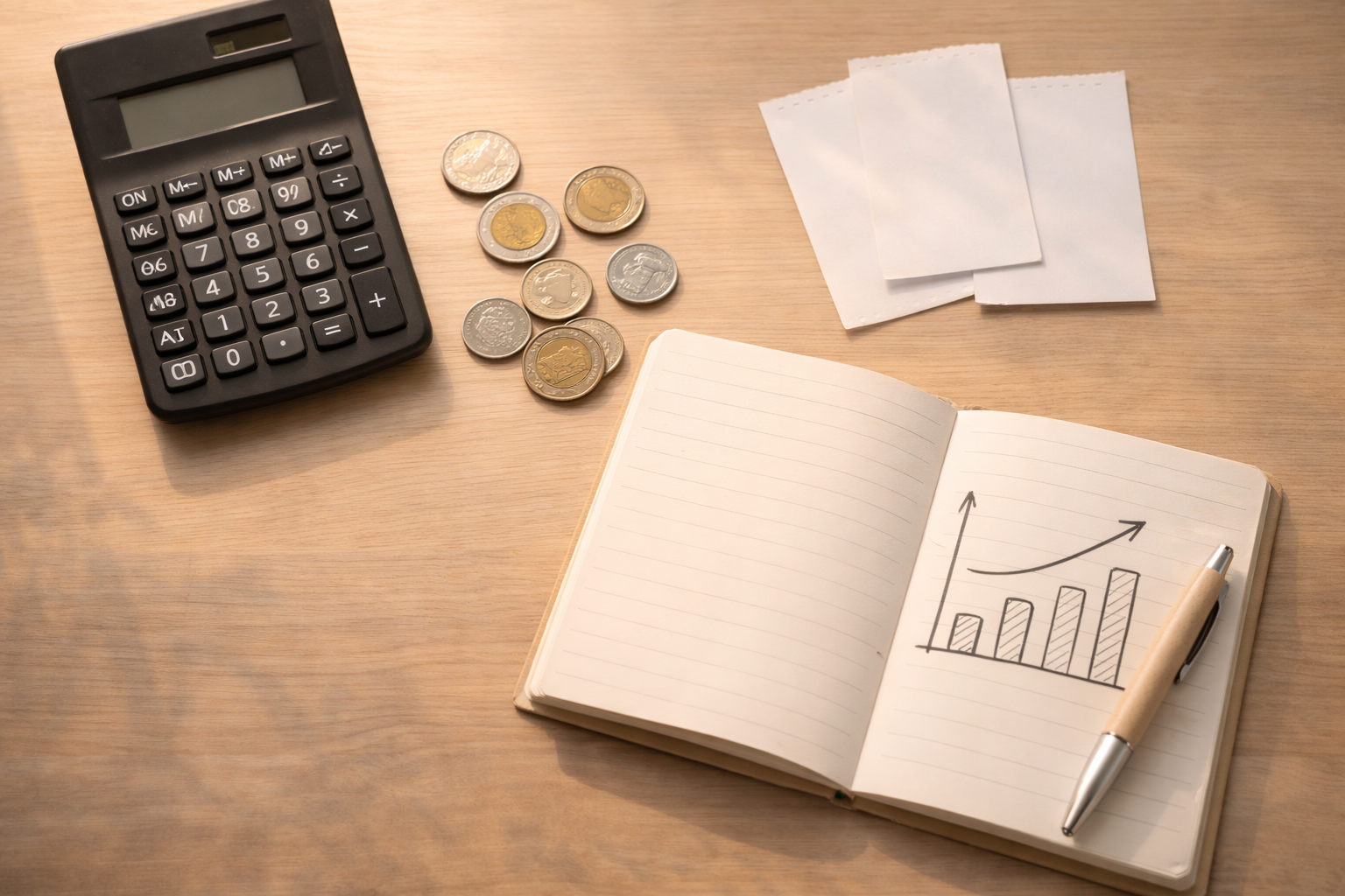 Monthly budget calculator Thai coins